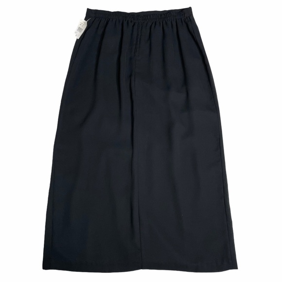 Sarah B Studio Long Black Dress Skirt Button Detail w/ Slit 10P NWT - Picture 3 of 8